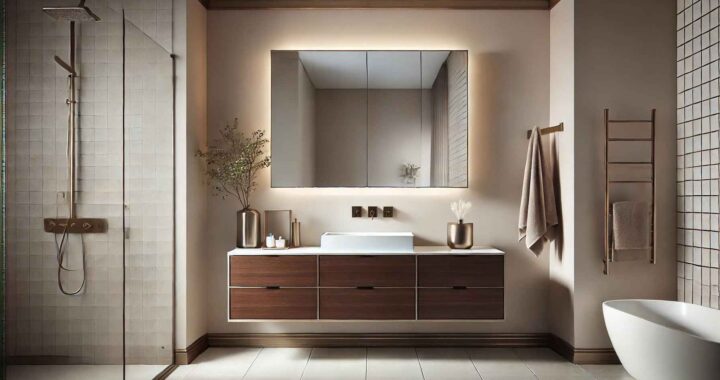 Modern Wall Mounted Single Bathroom Vanity Sets