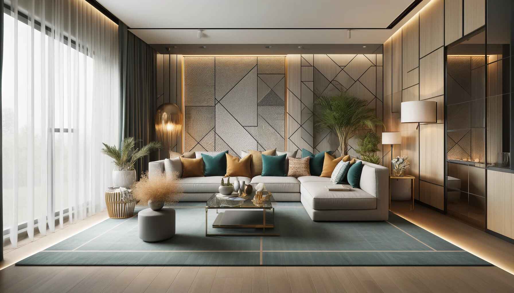 A-modern-living-room-showcasing-the-latest-interior-design-trends