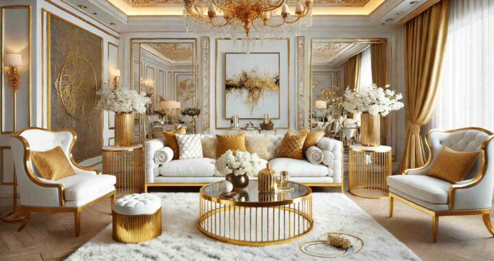 Gold & White Living Room Décor: A Timeless Blend of Elegance and Sophistication