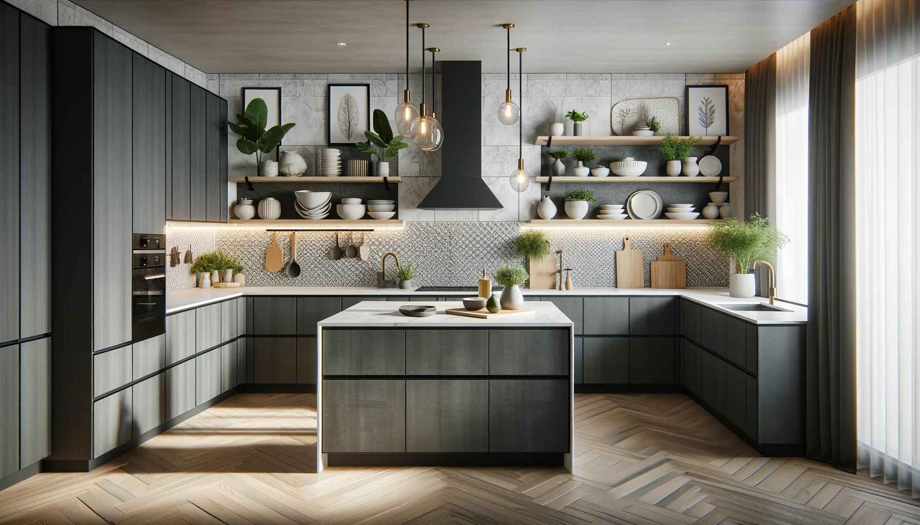 modern kitchen showcasing the top trends in kitchen décor for 2024