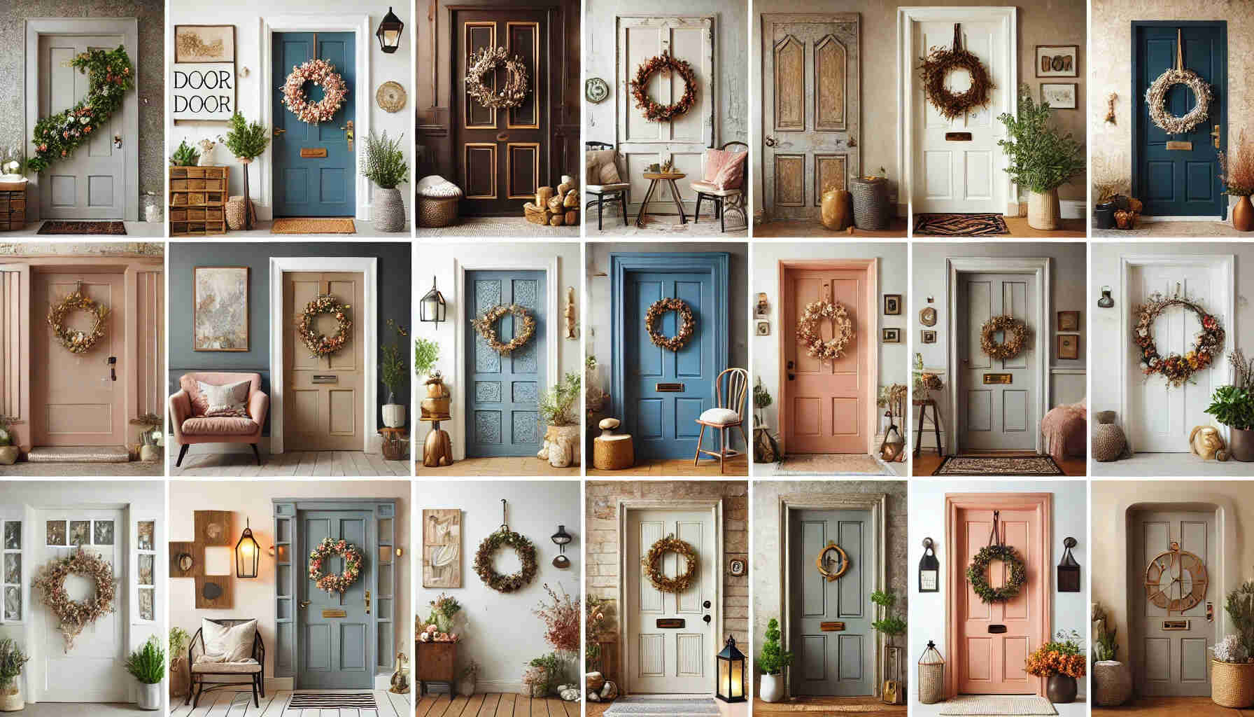 A variety of creative door decorating ideas for home décor.