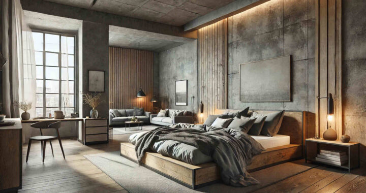 Modern Bedroom Rustic Gray: Blending Contemporary Elegance with Cozy Charm