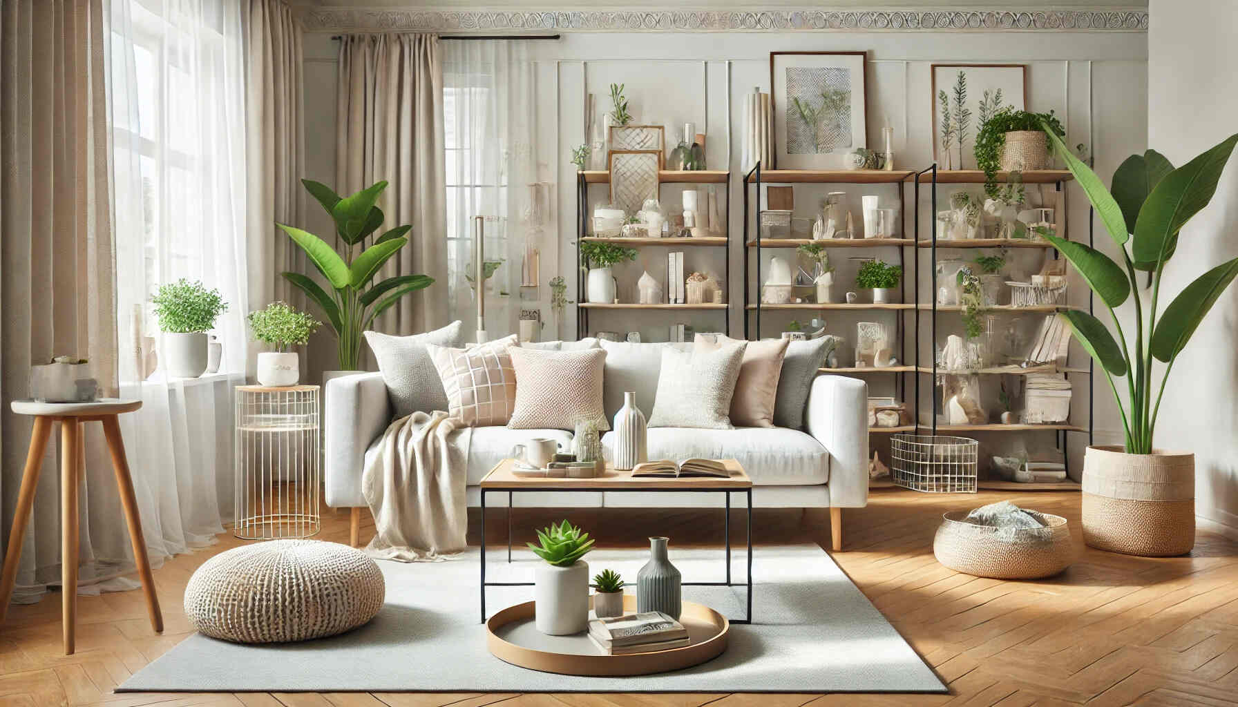 A beautifully organized and decorated living room that embodies the principles of good housekeeping for home decor.